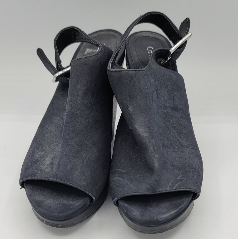 Calvin Klein - Black Naduna Wedge Heel Slingback Sandals